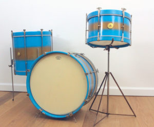 Decolite custom blue & gold drum set