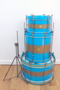 Decolite custom blue & gold drum set